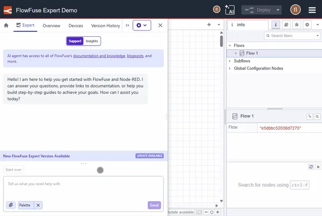FlowFuse Expert update banner