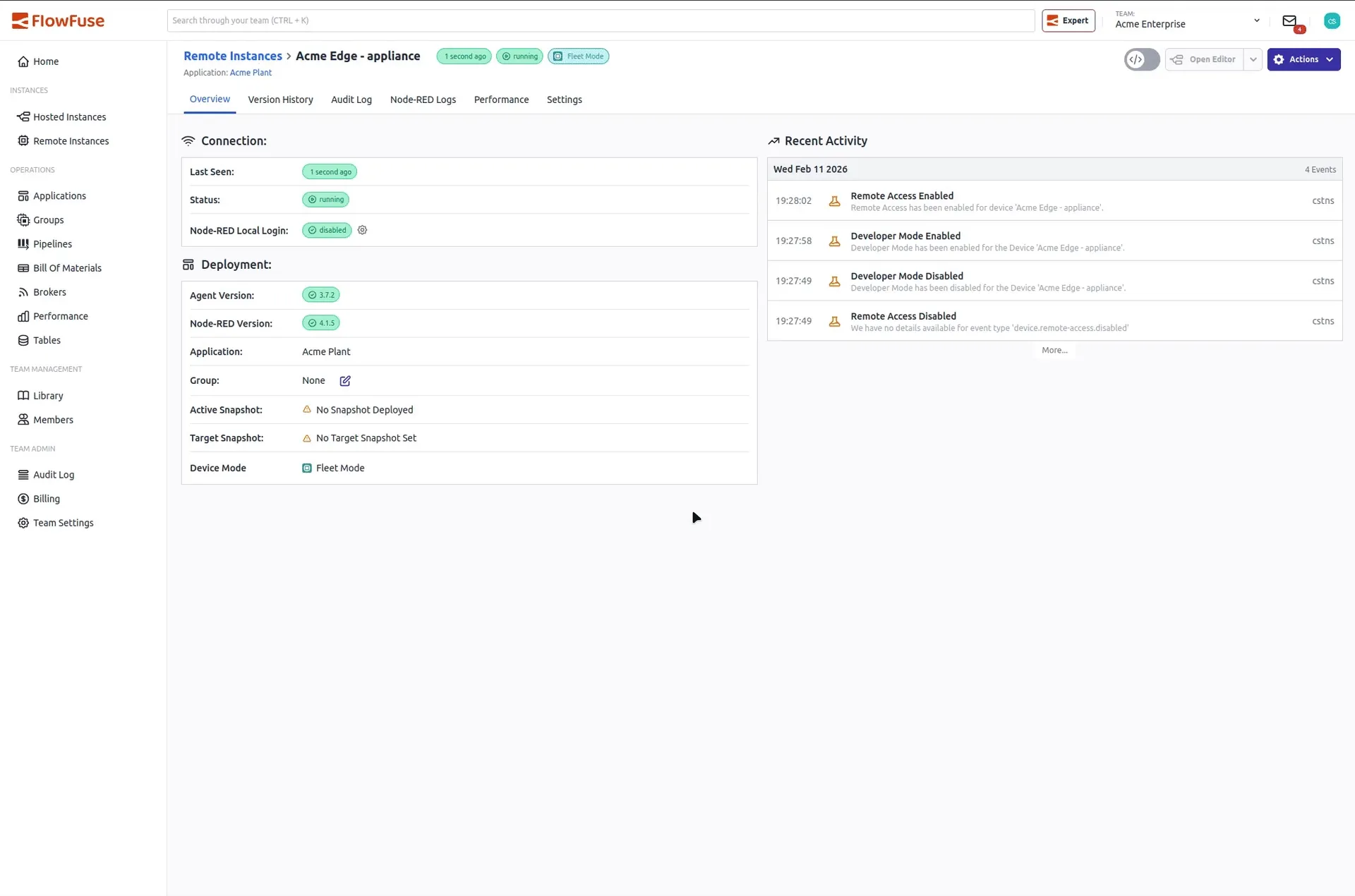 Immersive Mode on a Remote Instance